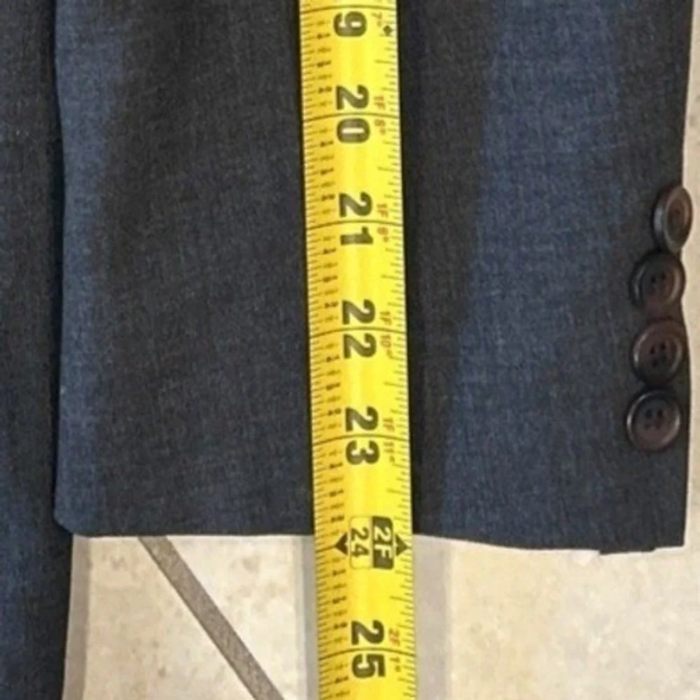 Polo University Club Blazer Mens 40L Gray Wool Two Button Suit Sport Coat Jacket